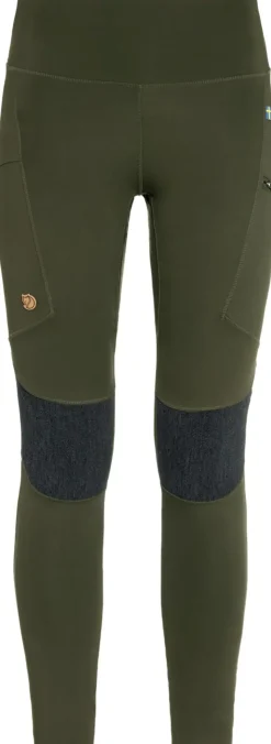 Trousers & Leggings-Fjallraven Womens Abisko Trekking Tights HD - Deep Forest