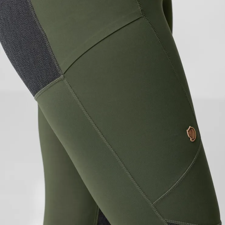 Trousers & Leggings-Fjallraven Womens Abisko Trekking Tights HD - Deep Forest