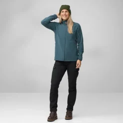 Fleece & Mid Layer-Fjallraven Womens Ovik Lite Fleece Jacket - Mountain Blue
