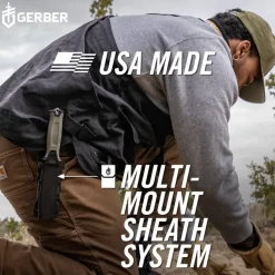 Knives & Multi-Tools-Gerber Strongarm Camp Knife and Sheath - Green