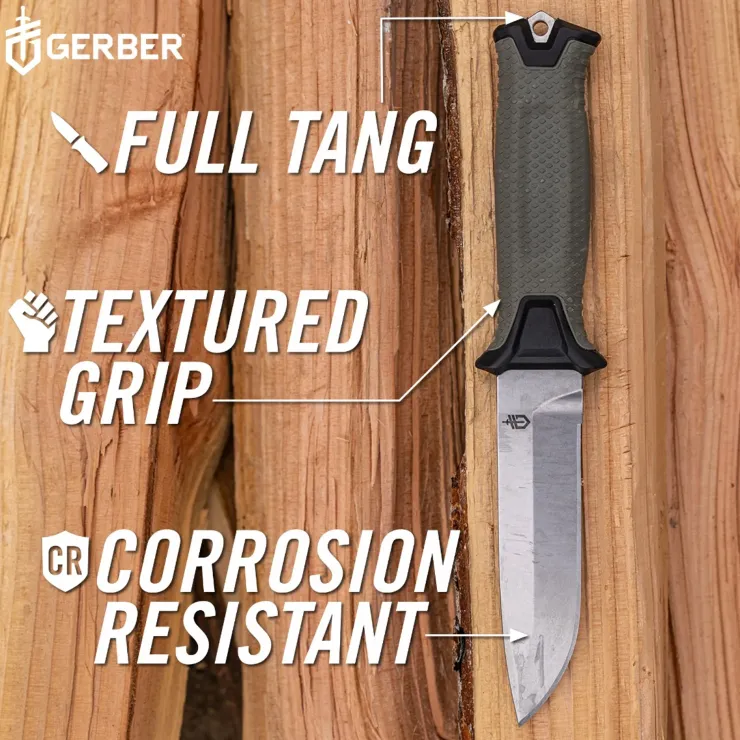 Knives & Multi-Tools-Gerber Strongarm Camp Knife and Sheath - Green