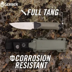 Knives & Multi-Tools-Gerber Strongarm Camp Knife and Sheath - Green