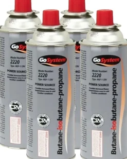 Stove Accessories-Go Gas 227gm Bayonet Butane Cartridge - 4 Pack