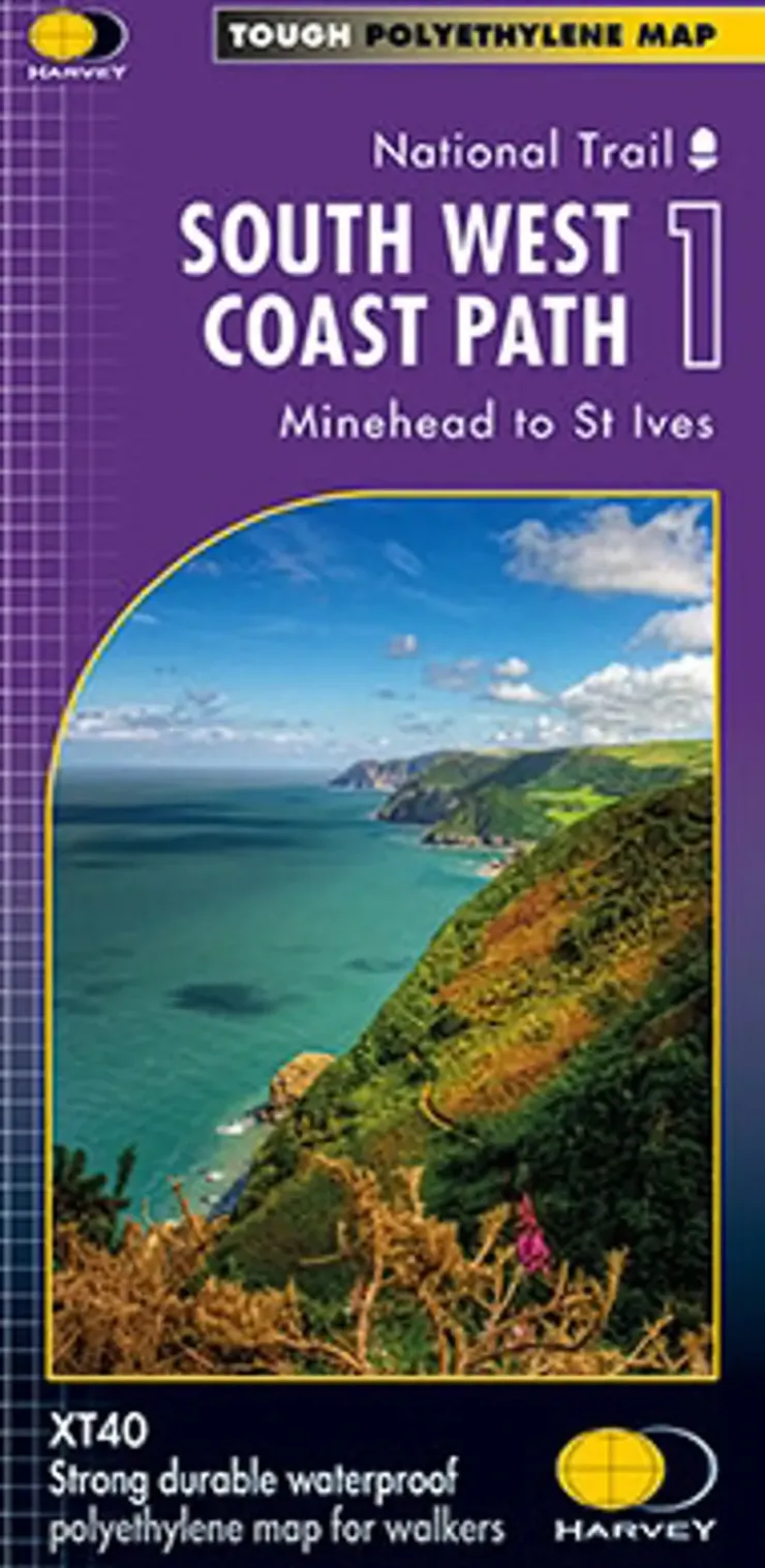 Maps And Books-Harvey's Harvey South West Coast Path 1 - Minehead to St Ives