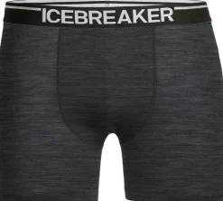 Underwear-Icebreaker Mens Anatomica Boxers - Jet Heather