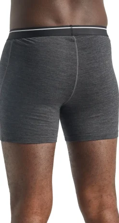 Underwear-Icebreaker Mens Anatomica Boxers - Jet Heather