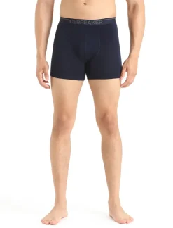 Underwear-Icebreaker Mens Anatomica Boxers - Midnight Navy