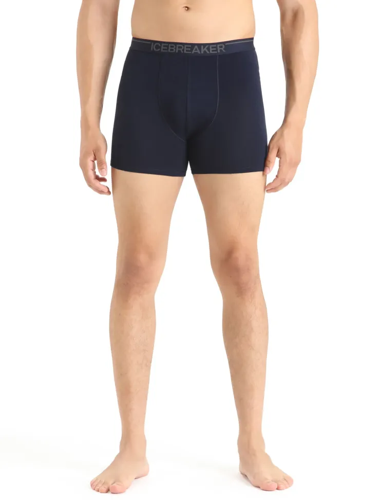 Underwear-Icebreaker Mens Anatomica Boxers - Midnight Navy