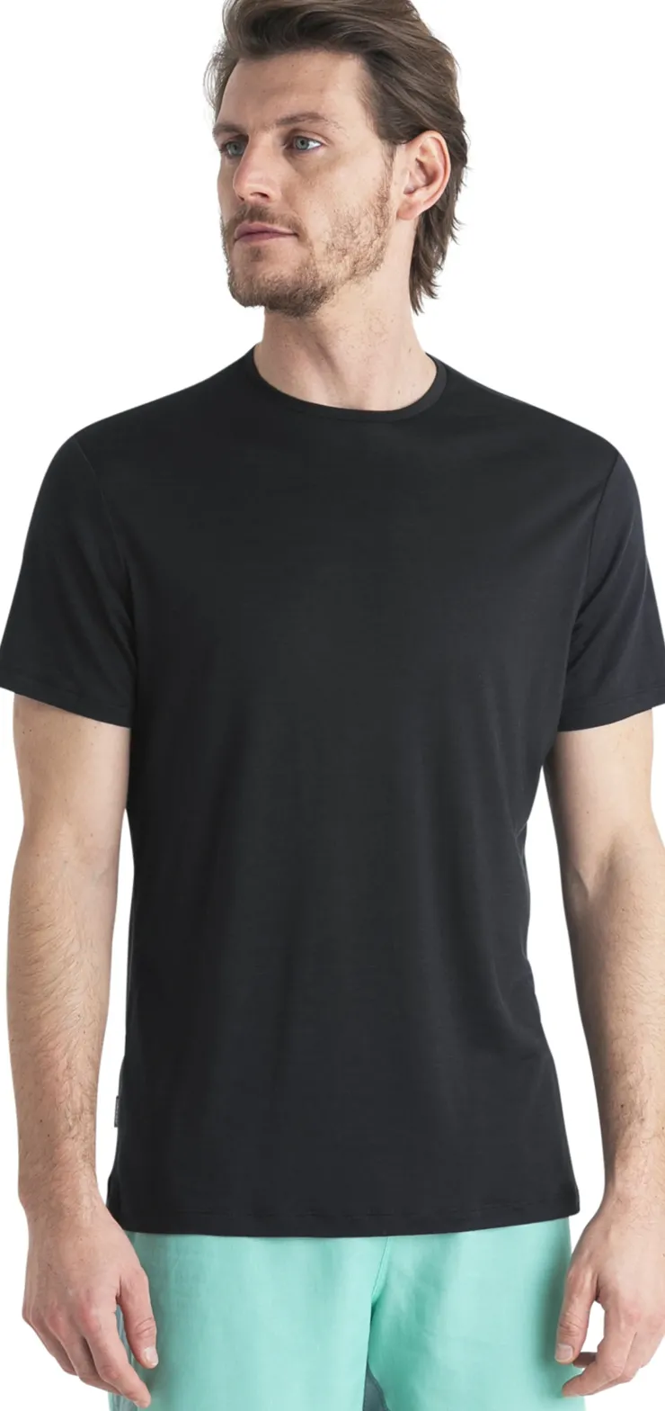 T-Shirts & Baselayers-Icebreaker Mens Merino 125 Cool-Lite Sphere III SS Tee - Black