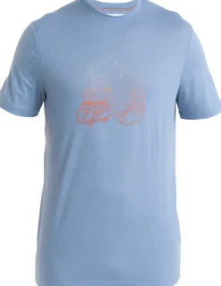 T-Shirts & Baselayers-Icebreaker Mens Merino 150 Tech Lite III SS Tee - Van Camp - Kyanite