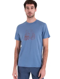 T-Shirts & Baselayers-Icebreaker Mens Merino 150 Tech Lite III SS Tee - Van Camp - Kyanite