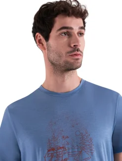T-Shirts & Baselayers-Icebreaker Mens Merino 150 Tech Lite III SS Tee - Van Camp - Kyanite