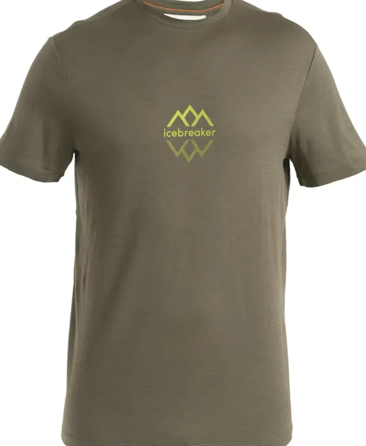 T-Shirts & Baselayers-Icebreaker Mens Merino 150 Tech Lite III SS Tee - Logo Reflective - Loden