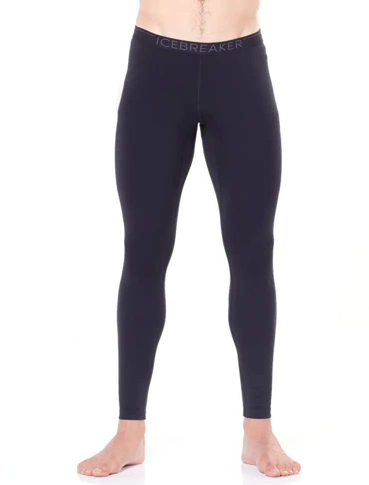 Trousers & Leg Wear-Icebreaker Mens 200 Oasis Leggings - Black