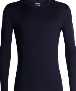 T-Shirts & Baselayers-Icebreaker Mens 200 Oasis Long Sleeved Crewe Top - Midnight Navy