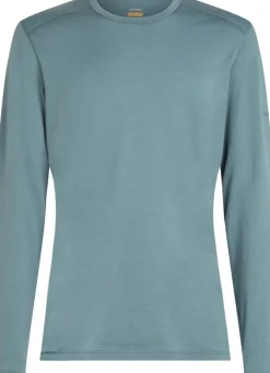 T-Shirts & Baselayers-Icebreaker Mens 200 Oasis Long Sleeved Crewe Top - Blue Ash