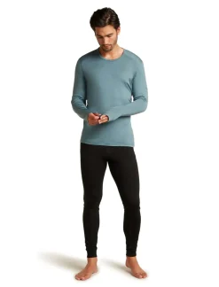 T-Shirts & Baselayers-Icebreaker Mens 200 Oasis Long Sleeved Crewe Top - Blue Ash