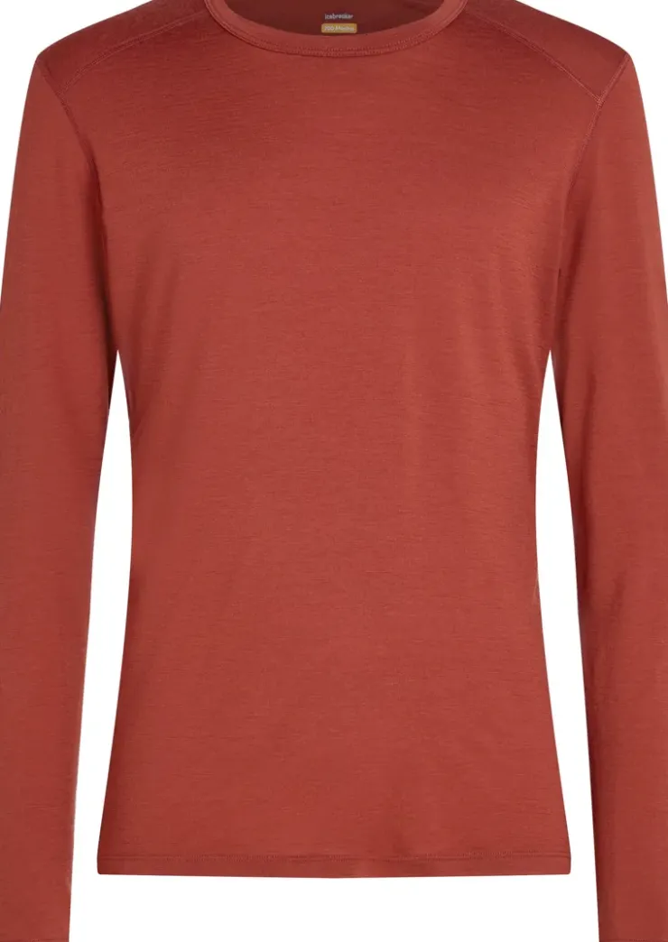 T-Shirts & Baselayers-Icebreaker Mens 200 Oasis Long Sleeved Crewe Top - Jasper
