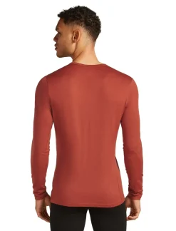 T-Shirts & Baselayers-Icebreaker Mens 200 Oasis Long Sleeved Crewe Top - Jasper