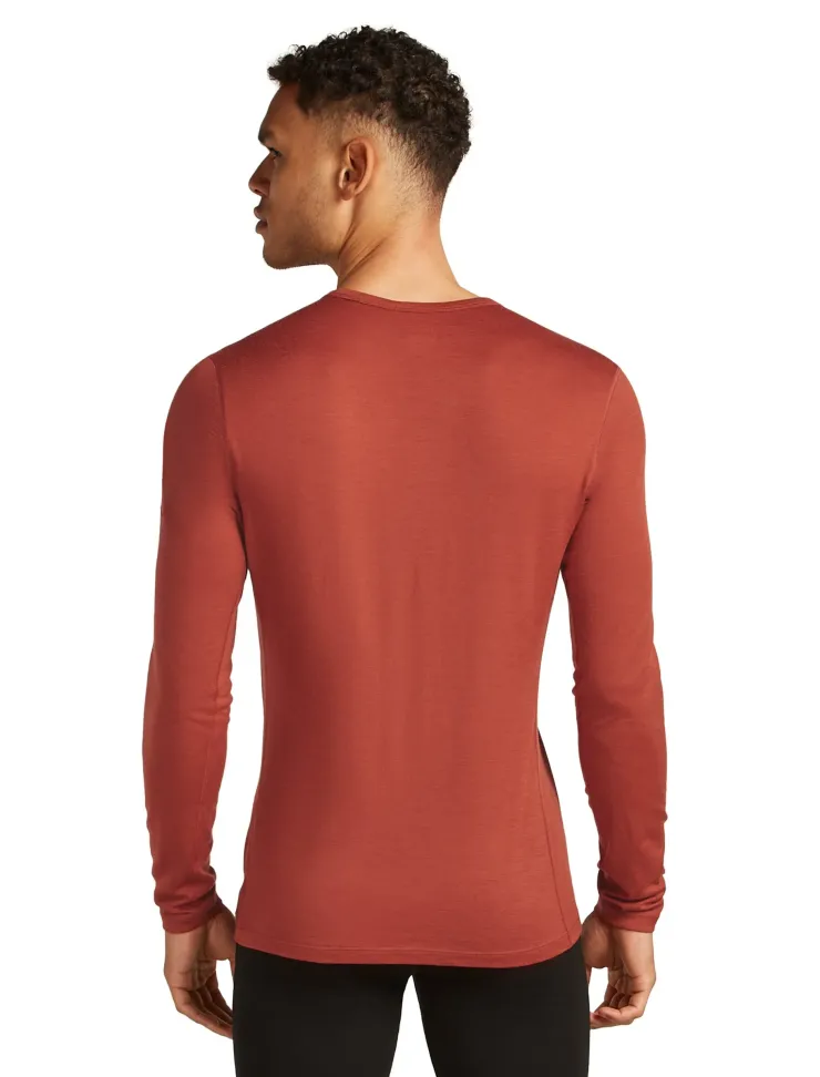 T-Shirts & Baselayers-Icebreaker Mens 200 Oasis Long Sleeved Crewe Top - Jasper