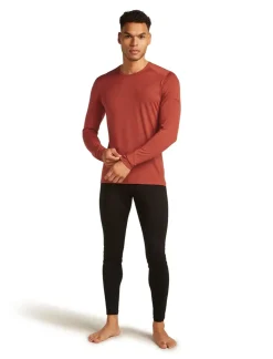 T-Shirts & Baselayers-Icebreaker Mens 200 Oasis Long Sleeved Crewe Top - Jasper