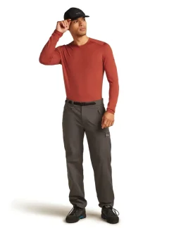 T-Shirts & Baselayers-Icebreaker Mens 200 Oasis Long Sleeved Crewe Top - Jasper