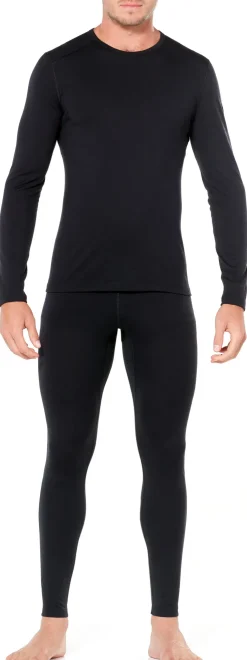 T-Shirts & Baselayers-Icebreaker Mens 200 Oasis Long Sleeved Crewe Top - Black