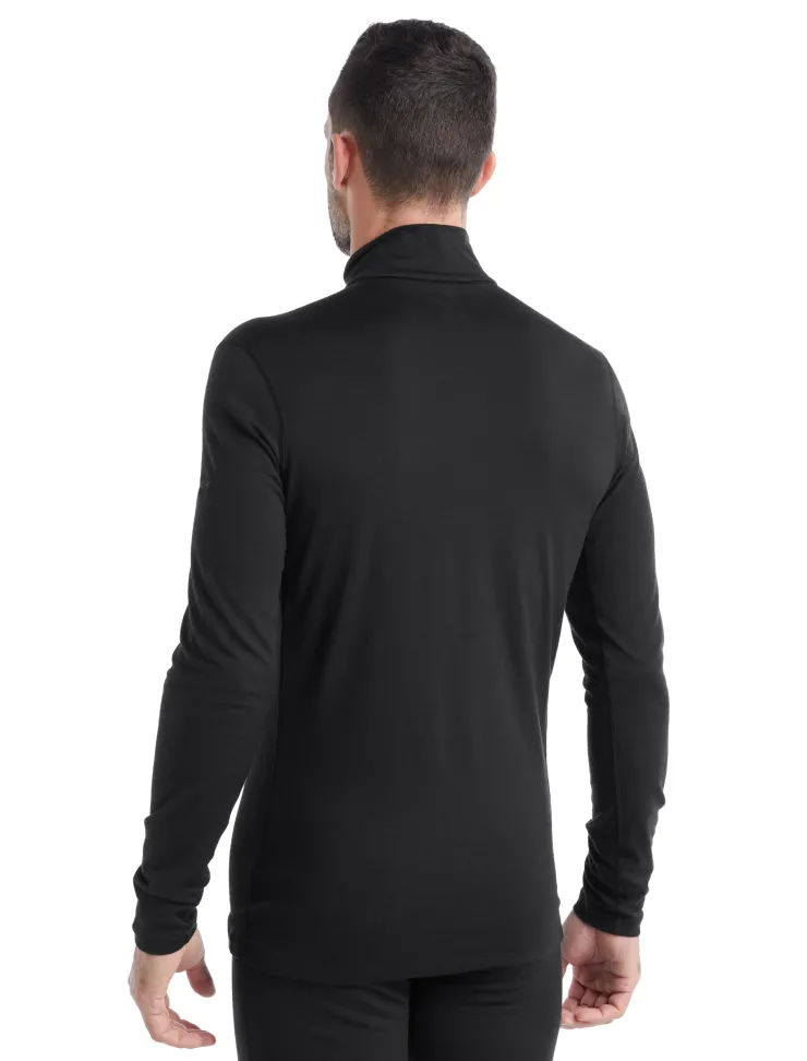 T-Shirts & Baselayers-Icebreaker Mens 200 Oasis LS Half Zip Top - Black
