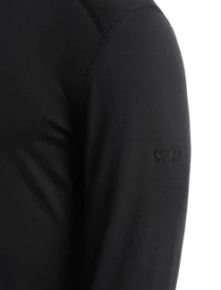 T-Shirts & Baselayers-Icebreaker Mens 200 Oasis LS Half Zip Top - Black