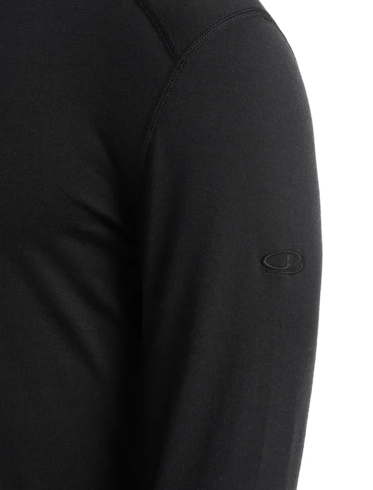 T-Shirts & Baselayers-Icebreaker Mens 200 Oasis LS Half Zip Top - Black