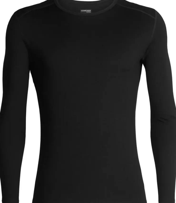 T-Shirts & Baselayers-Icebreaker Mens 260 Tech Long Sleeved Crewe Top - Black
