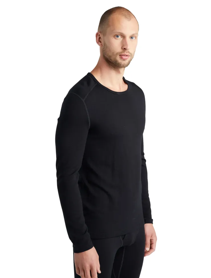 T-Shirts & Baselayers-Icebreaker Mens 260 Tech Long Sleeved Crewe Top - Black