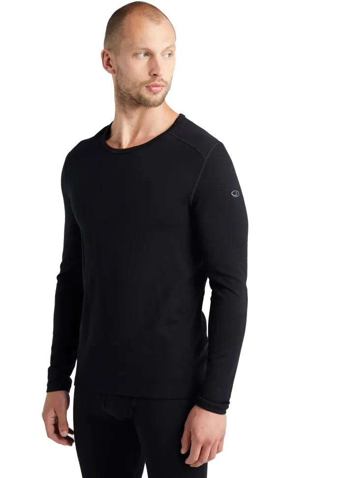 T-Shirts & Baselayers-Icebreaker Mens 260 Tech Long Sleeved Crewe Top - Black