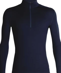 T-Shirts & Baselayers-Icebreaker Mens 260 Tech LS Half Zip Top - Midnight Navy