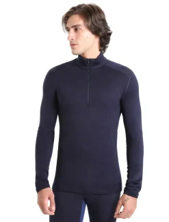 T-Shirts & Baselayers-Icebreaker Mens 260 Tech LS Half Zip Top - Midnight Navy