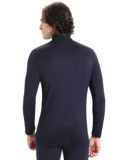 T-Shirts & Baselayers-Icebreaker Mens 260 Tech LS Half Zip Top - Midnight Navy