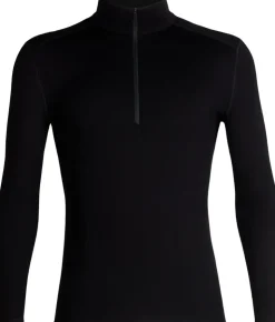 T-Shirts & Baselayers-Icebreaker Mens 260 Tech LS Half Zip Top - Black