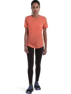 T-Shirts & Baselayers-Icebreaker Womens Merino 125 Cool-Lite Sphere III SS Scoop Tee - Tang