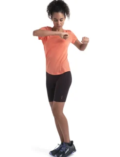 T-Shirts & Baselayers-Icebreaker Womens Merino 125 Cool-Lite Sphere III SS Scoop Tee - Tang