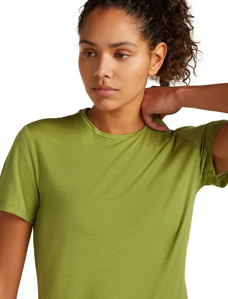 T-Shirts & Baselayers-Icebreaker Womens Merino 125 Cool-Lite Sphere III SS Tee - Olive