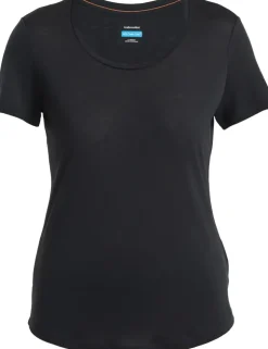 T-Shirts & Baselayers-Icebreaker Womens Merino 125 Cool-Lite Sphere III SS Scoop Tee - Black