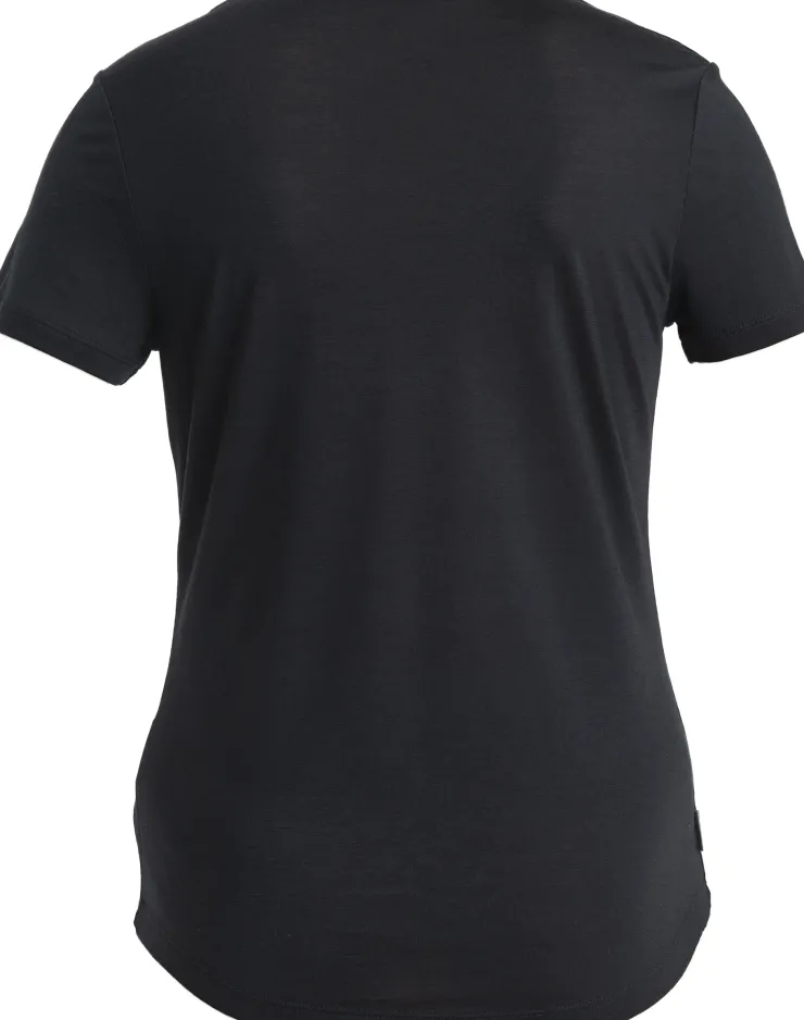 T-Shirts & Baselayers-Icebreaker Womens Merino 125 Cool-Lite Sphere III SS Scoop Tee - Black