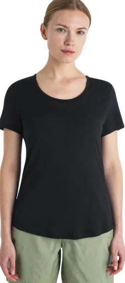 T-Shirts & Baselayers-Icebreaker Womens Merino 125 Cool-Lite Sphere III SS Scoop Tee - Black