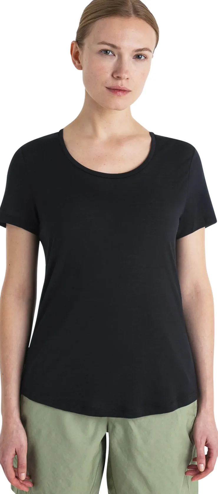 T-Shirts & Baselayers-Icebreaker Womens Merino 125 Cool-Lite Sphere III SS Scoop Tee - Black