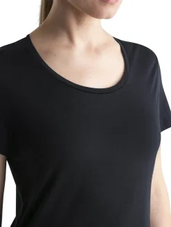T-Shirts & Baselayers-Icebreaker Womens Merino 125 Cool-Lite Sphere III SS Scoop Tee - Black