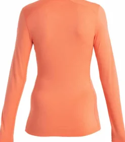 T-Shirts & Baselayers-Icebreaker Womens 200 Oasis LS Crewe Top - Tang