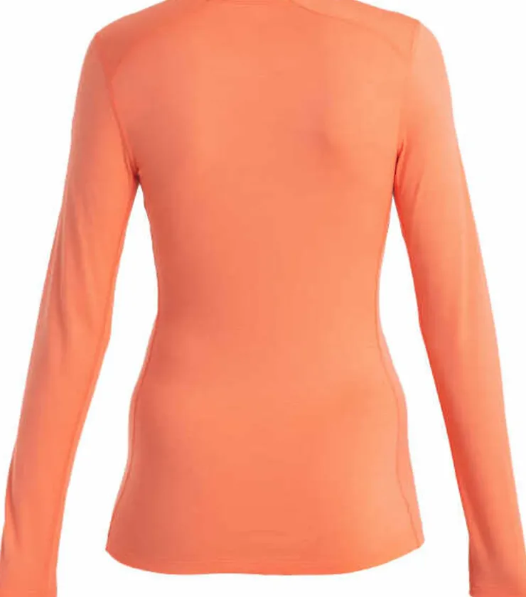 T-Shirts & Baselayers-Icebreaker Womens 200 Oasis LS Crewe Top - Tang