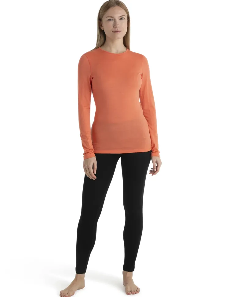 T-Shirts & Baselayers-Icebreaker Womens 200 Oasis LS Crewe Top - Tang