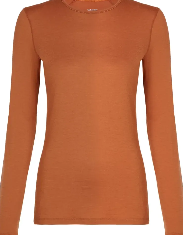 T-Shirts & Baselayers-Icebreaker Womens 200 Oasis LS Crewe Top - Dusty Clay