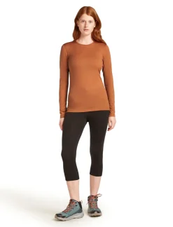 T-Shirts & Baselayers-Icebreaker Womens 200 Oasis LS Crewe Top - Dusty Clay
